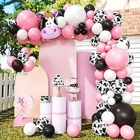 76pcs Fun Cow Balloon Flower Ring Arch Set Farm Party Balloon Cow Print Balloon Children's Birthday Decoration Balloon Set Lightinthebox - thumbnail
