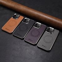 Phone Case For iPhone 15 Pro Max iPhone 14 13 12 Pro Max Plus With Magsafe Magnetic Support Wireless Charging Ultra Thin Retro TPU PU Leather Lightinthebox