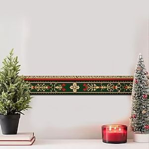 Christmas Plant Wallpaper Border black gold Waistline Baseboard Peel and Stick Self Adhesive PVCVinyl Modern Waterproof Wall Decal for Room 3.93''x94.49'' Lightinthebox