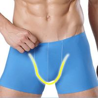 Sexy Ice Silk Seamless Bikini Underwear Modal Breathable U Convex Pouch Boxers for Men