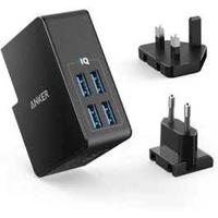 Anker PowerPort 4 Lite USB Plug Charger, Black