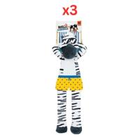 Fofos Zebra Jumbo Skinnez Dog Toy (Pack of 3)