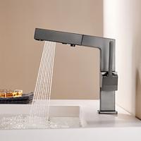 Bathroom Sink Faucet - Pull out / Classic / Pullout Spray Chrome / Nickel Brushed / Electroplated Centerset Single Handle One HoleBath Taps Lightinthebox