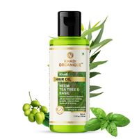 Khadi Organique Neem tea tree & basil Hair oil (Mineral Oil Free) 210ml