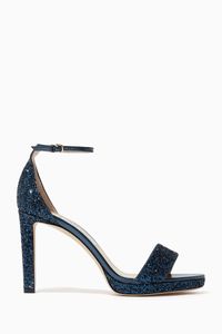 Misty 100 Sandals in Coarse Glitter Fabric