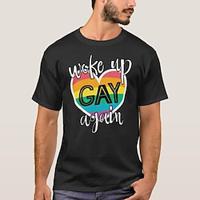 LGBT LGBTQ T-shirt Pride Shirts Rainbow Woke up Gay Again Funny Lesbian Gay T-shirt For Couple's Unisex Adults' Hot Stamping Pride Parade Pride Month Lightinthebox