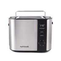 Nutricook Digital 2 Slice Toaster with LED Display, Stainless Steel Toaster with 2 Long & Extra Wide Slots, Silver, T102S