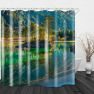 Colorful Lake Digital Print Waterproof Fabric Shower Curtain for Bathroom Home Decor Covered Bathtub Curtains Liner Includes with Hooks miniinthebox