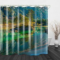 Colorful Lake Digital Print Waterproof Fabric Shower Curtain for Bathroom Home Decor Covered Bathtub Curtains Liner Includes with Hooks miniinthebox - thumbnail