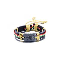 Women's Men's Loom Bracelet Braided Vintage Leather Bracelet Jewelry Rainbow For Street Daily miniinthebox - thumbnail