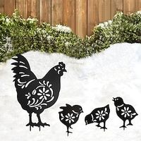 Chicken Yard Art Standing Chicken Rooster Statue Art Sculptures Ornament Stakes outdoor decoration For Patio Courtyard Yard miniinthebox - thumbnail