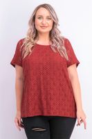 Womens Plus Size Short Sleeve Lace Top  Brown - thumbnail