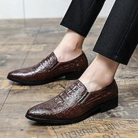 Men's Loafers Slip-Ons Dress Shoes Reptile Shoes Walking Business British Gentleman Wedding Office Career Party Evening Nappa Leather Comfortable Black Brown Spring Lightinthebox