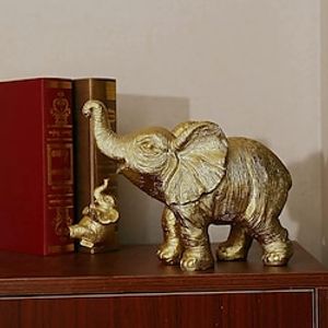 Golden Elephant Resin Statue Mother Elephant Baby Elephant Decoration Series Warm Home Furnishing Golden Elephant Decoration Brings Good Luck And Strength. Decorations Suitable For Home Elephant Gifts Lightinthebox