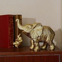 Golden Elephant Resin Statue Mother Elephant Baby Elephant Decoration Series Warm Home Furnishing Golden Elephant Decoration Brings Good Luck And Strength. Decorations Suitable For Home Elephant Gifts Lightinthebox - thumbnail