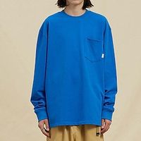 Men's T shirt Tee Tee Oversized Shirt Plain Solid Colored Crew Neck Street Sports Long Sleeve Clothing Apparel Cotton Fashion Casual Oversized Comfortable Lightinthebox - thumbnail