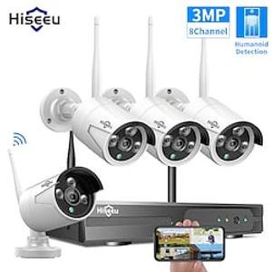 3MP 1536P CCTV 8CH Wireless NVR kit 3MP 3TB 1080P Outdoor IR Night Vision IP Wifi Camera Security System Surveillance Hiseeu kit Lightinthebox