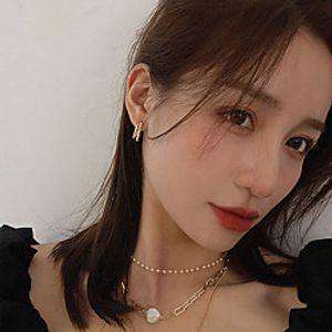south korea's exquisite temperament diamond-studded metal pearl arc fashion earrings 2021 new fashion ins style earrings women Lightinthebox