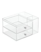 iDesign Drawers with Side Organizer 2 Drawer Clear