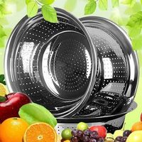 Stainless Steel Vegetable Fruit Washing Colander Wash Bowl Houseware Kitchen Sink Basket