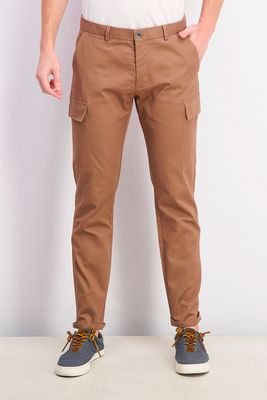 Mens Slim Fit Cargo Pants Light Brown Mens Slim Fit Cargo Pants Light Brown