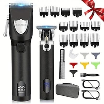 Professional Hair Trimmer Set Hair Clippers Cordless Hair Trimmer Electric Barber Clippers Zero Gapped Trimmer Professional Beard Trimmer Rechargeable Hair Cutting Kit Lightinthebox