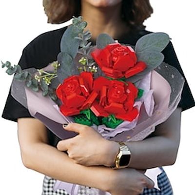 Rose Flower Building Set for Adults Bouquet Botanical Collection Building Blocks Flowers Home Decor DIY Birthday Gifts for MomGirlfriend Women Her Girls Building Toys Lightinthebox