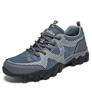 Men's Sneakers Hiking Shoes Sports  Outdoors Low-Top Breathable Hiking Athleisure Round Toe Rubber Synthetic Microfiber PU Summer Spring Black Grey Lightinthebox