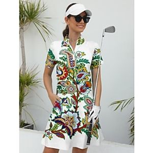 Women's Tennis Dress Golf Dress White Short Sleeve Dress Fall Winter Ladies Golf Attire Clothes Outfits Wear Apparel Lightinthebox