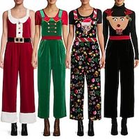 Christmas Santa Claus Elf Pants Bodysuits Print Street Style For Women's Adults' 3D Print 100% Polyester Party Casual Daily miniinthebox - thumbnail