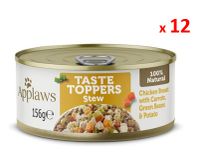 Applaws Taste Topper in Stew Chicken with Veg Dog Tin 156g x 12