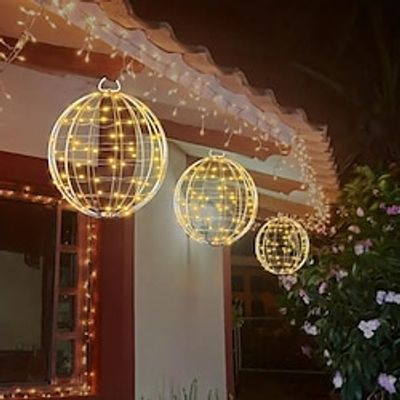 Christmas LED Ball Light Sphere Ornament Hanging Christmas Tree Globe Lights Birthday Valentine's Day Thanksgiving New Year's Day Xmas Party Decoration No Battery miniinthebox