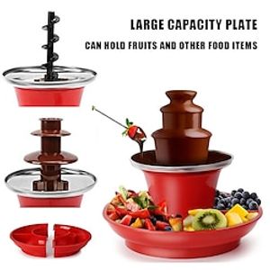 3 Layer Electric Chocolate Fondue Fountain DIY Handmade Automatic Chocolate Melting Tower with Fruits/Nuts/Treats Serving Tray Lightinthebox
