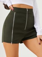 YOINS Casual Zip Front High Waisted Shorts - thumbnail