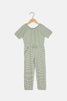 Toddler Girls Stripe Rompers  Olive/White - thumbnail