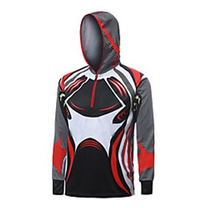 CAWANFLY Men's Hoodie Jacket Fishing Jacket Outdoor Long Sleeve UPF50 UV Protection Quick Dry Waterproof Zipper Lightweight Jacket Top Autumn / Fall Spring Summer Athleisure Fishing Camping  Hiking miniinthebox