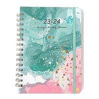 Planner 2023-2024-Academic Planner 2023-2024 From July 2023 To June 2024, 6.3''×8.4'', Weekly Monthly Planner With 12 Month Tabs, Strong Double Wire Binding, Inner Pouch, Elastic Closure Lightinthebox - thumbnail