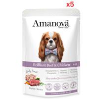 Amanova Wet Adult Brilliant Beef & Chicken - 100G (Pack Of 5)