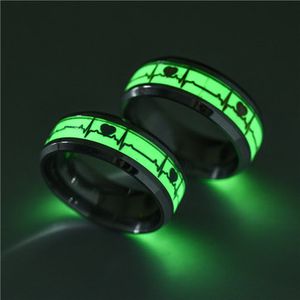 Luminous Heartbeat Stainless Steel Ring