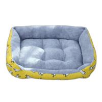 Coco Kindi Soft Rectangle Shaped Fur Bed For Dogs & Cats Yellow Medium 52X38Cm