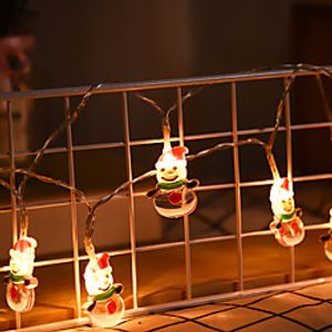 Christmas Fairy String Lights Christmas Snowman Christmas Tree Battery Powered String Lights 3M-20LEDs 1.5M-10LEDs Christmas Family Party Garden Decoration miniinthebox