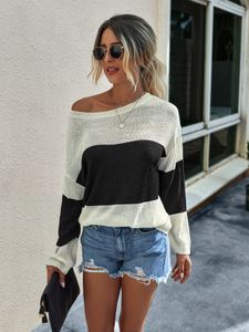Color Block Patchwork Round Neck Long Sleeves Sweatshirt