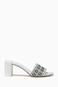 FF Interlace Mules in Woven Leather