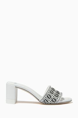 FF Interlace Mules in Woven Leather