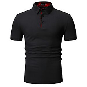Men's Golf Shirt Solid Colored Tops Shirt Collar White Black Light gray miniinthebox
