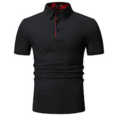 Men's Golf Shirt Solid Colored Tops Shirt Collar White Black Light gray miniinthebox