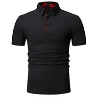 Men's Golf Shirt Solid Colored Tops Shirt Collar White Black Light gray miniinthebox - thumbnail