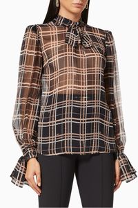 Blouse in Chain Check Gauze