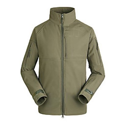 Men's Softshell Jacket Hunting Fleece Jacket 3 in 1 Outdoor Thermal Warm Windproof Multifunctional Breathable Fall Winter Solid Colored Jacket Fleece Camping  Hiking Hunting Training Grey Khaki Green Lightinthebox