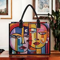 Women's Handbag Tote Boston Bag Polyester Shopping Daily Holiday Print Large Capacity Lightweight Abstract Art Yellow Red Blue Lightinthebox